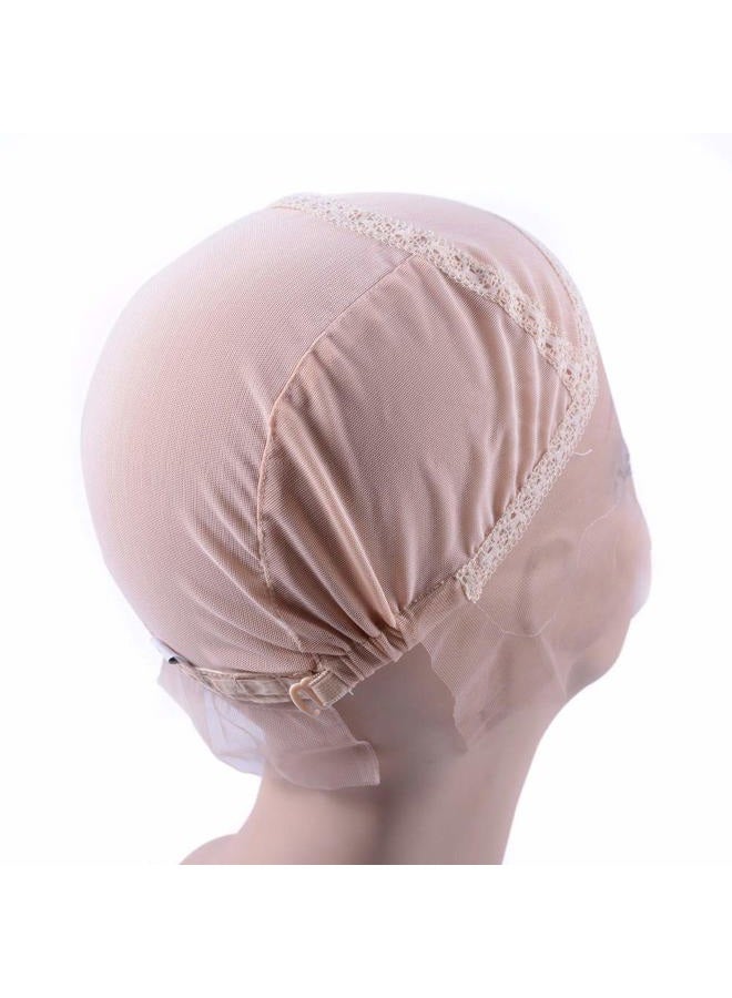 yantaisiyu Lace Front Wig Cap for Making Wigs with Adjustable Strap Glueless Weaving Wig Caps Swiss Lace Hairnet (Blonde M 54 cm) - Image 5