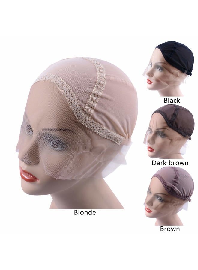 yantaisiyu Lace Front Wig Cap for Making Wigs with Adjustable Strap Glueless Weaving Wig Caps Swiss Lace Hairnet (Blonde M 54 cm) - Image 2