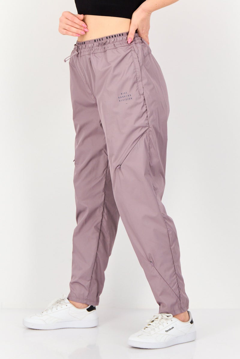Nike Women Standard Fit Running Track Pants, Mauve - Image 2