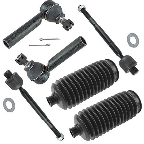 TRQ Front Steering Kit Steering Rack & Pinion Bellow Tie Rod Compatible with 2003-2009 Lexus GX470 Toyota 4Runner - Image 1