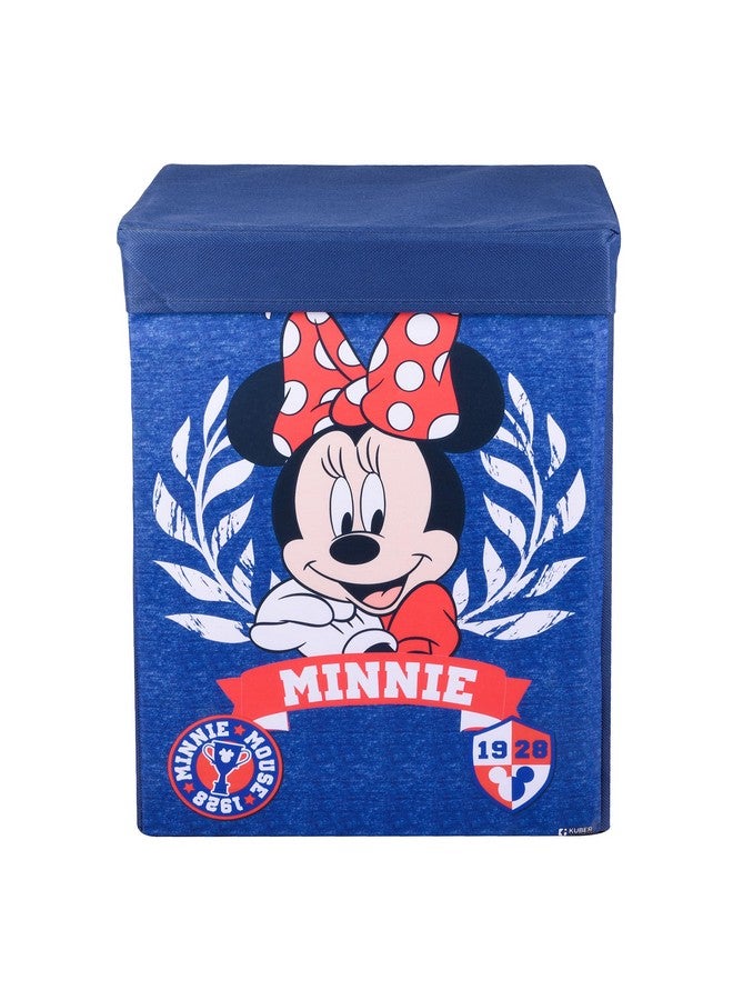 Kuber Industries Minnie Toy Storage Box | Laundry Basket for Toys | Folding Laundry Basket | Clothes Hamper with Lid & Handles | Storage Basket for Bathroom | 60 LTR | Navy Blue - Image 2