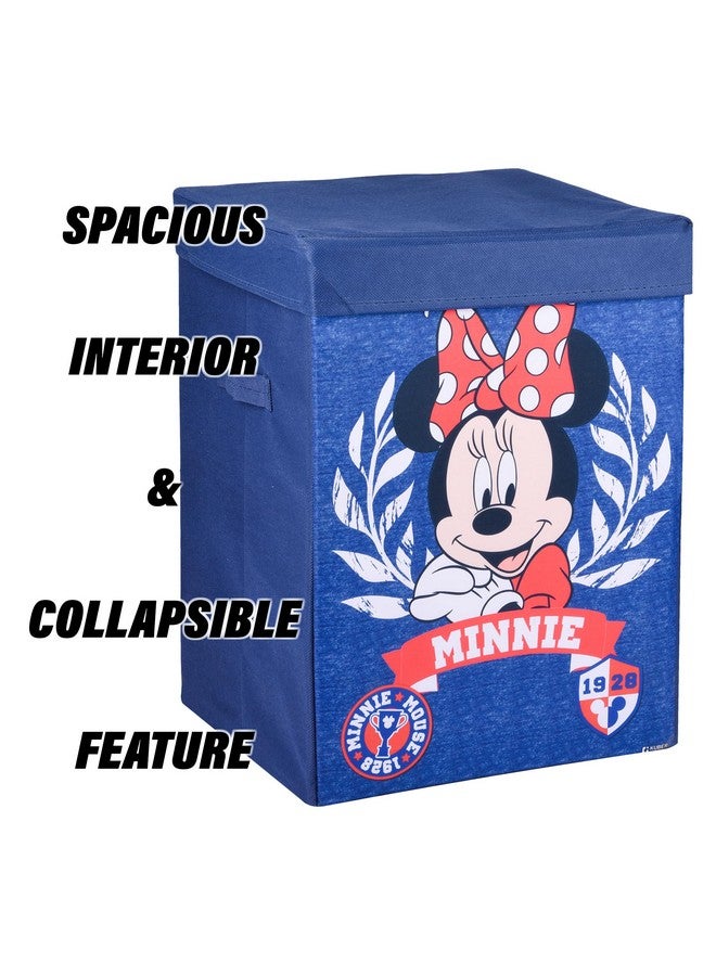Kuber Industries Minnie Toy Storage Box | Laundry Basket for Toys | Folding Laundry Basket | Clothes Hamper with Lid & Handles | Storage Basket for Bathroom | 60 LTR | Navy Blue - Image 5