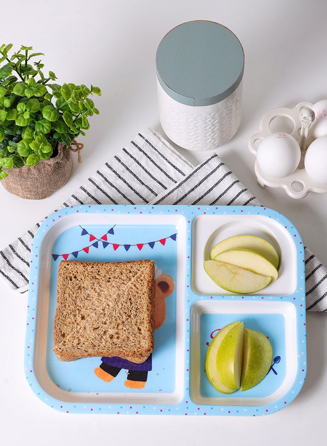 Royalford Baby Plate With 3 Compartments, High-Quality Melamine Plate for Baby and Toddlers 100% Food-Grade, Non-Toxic, Odorless with Durable Light-Weight and Attractive Design Multicolour - Image 1