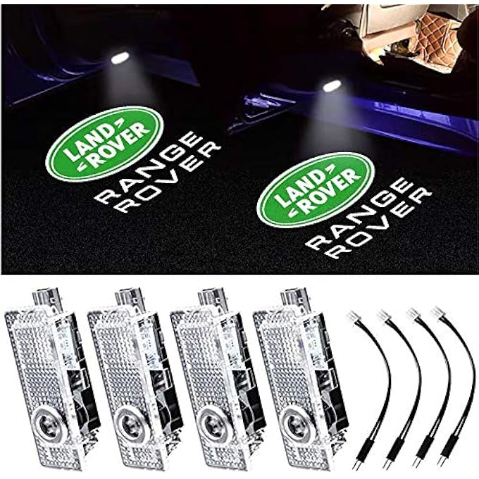 ريحني 4 قطع من مصابيح LED لباب السيارة بشعار العرض لسيارة لاند روفر رينج روفر 2007-2019 شادو جوست بادل لايت ملحقات المصابيح المتوافقة - Image 2