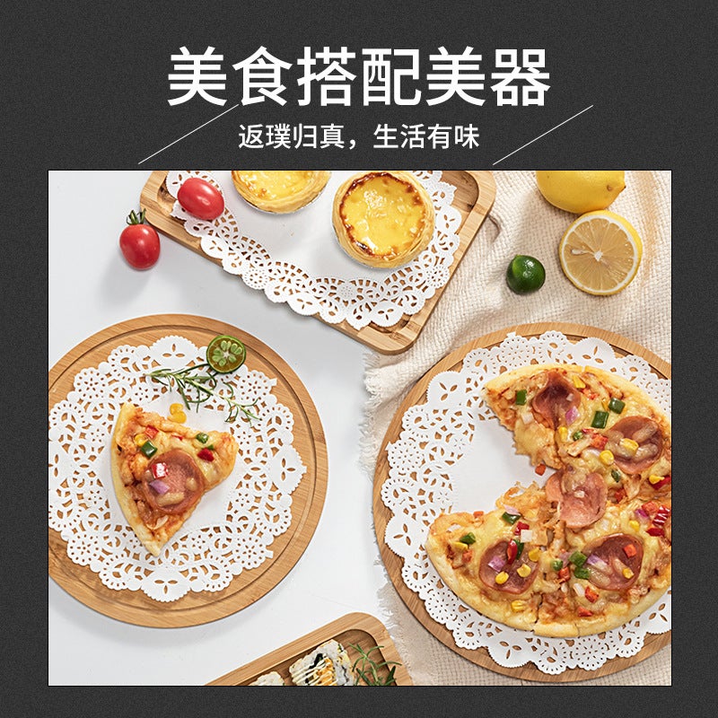 Bamboo Pizza Board Wooden Handle Long Handle Tableware Pizza Plate Steak Plate Fruit Bread Bamboo Plate Multi-Size Spot - Image 5