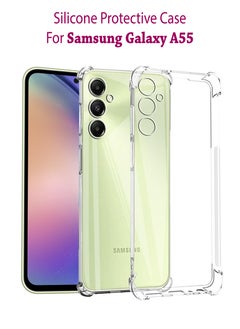 Waldic Samsung Galaxy A55 Case, Designed for Galaxy A55 5G Case, Slim Flexible TPU Airbag Bumper Shock Absorption Rubber Soft Silicone Case Cover Fit for Samsung Galaxy A55, Clear  - Image 1