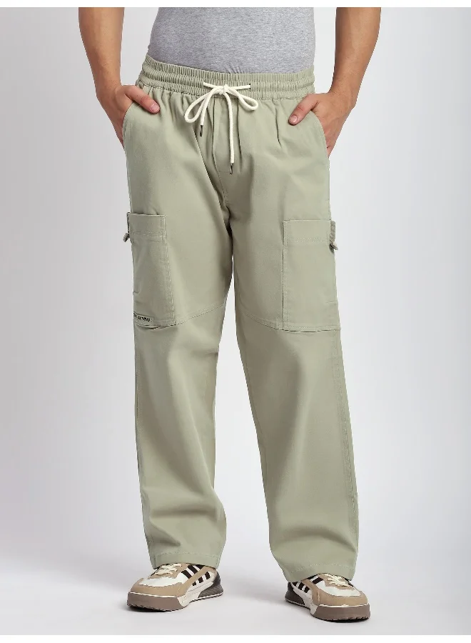 Beyoung Grey Elasticated Cargo Pants