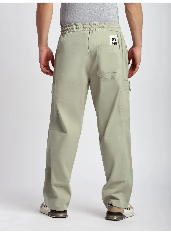 Beyoung Grey Elasticated Cargo Pants