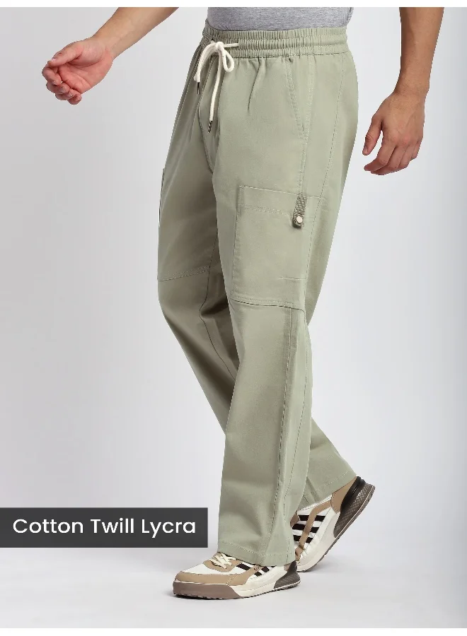 Beyoung Grey Elasticated Cargo Pants