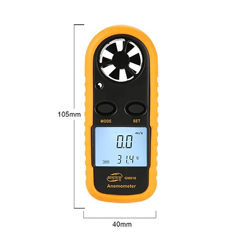 Handheld Digital Anemometer Wind Speed Meter with Temperature Gauge for Industrial Air Flow Measurement - Image 3