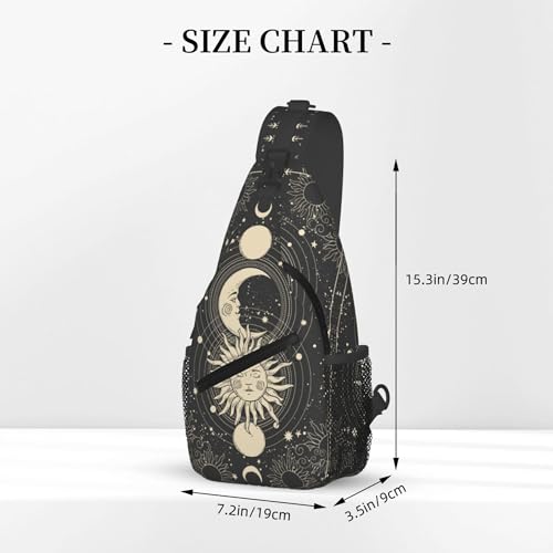 BEIANSHUO Vintage Sun Moon Stars Small Crossbody Backpack Sling Bag for Men Women Mini One Shoulder Chest Bags Gym Sport Travel Hiking Daypack - Image 3
