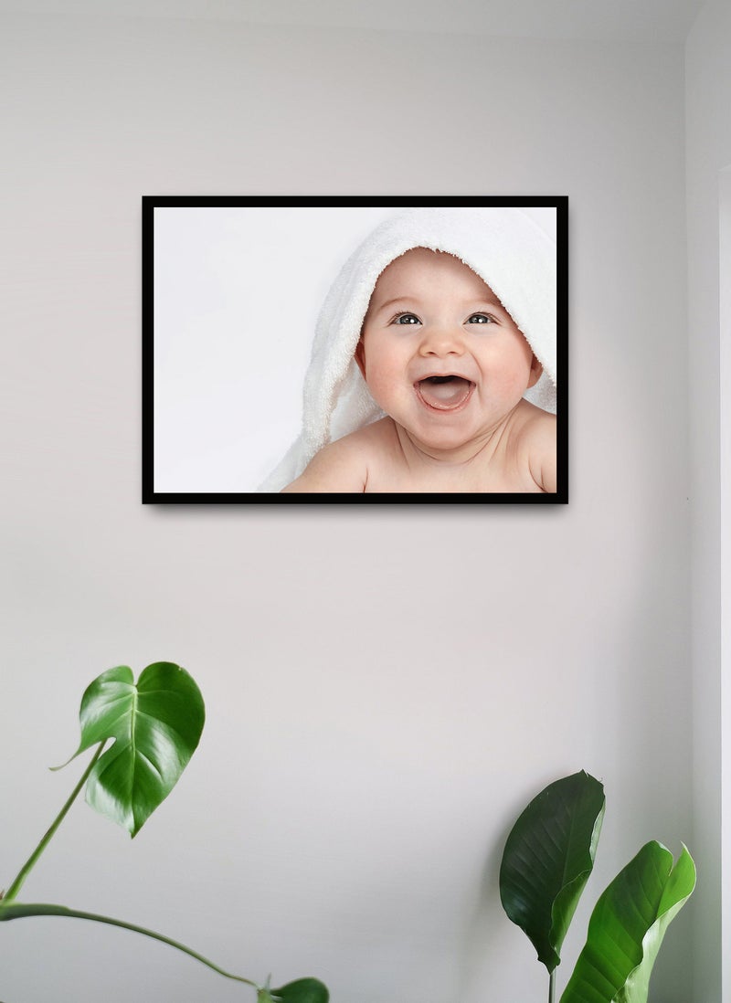 Spoil Your Wall Wall Posters with Cute Baby Under A Towel Picture and Black Frame - Wall Arts Home Décor Photo Frames - 30x40cm by Spoil Your Wall  - Image 1
