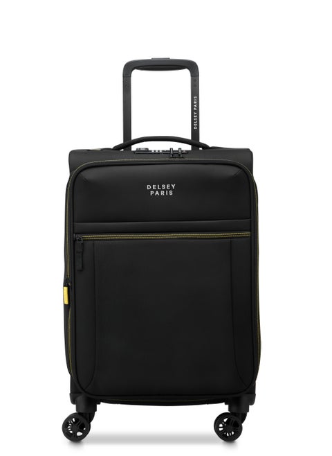 Brochant 3.0 55cm Soft Case Expandable 4 Double Wheel Luggage Trolley-Deep Black