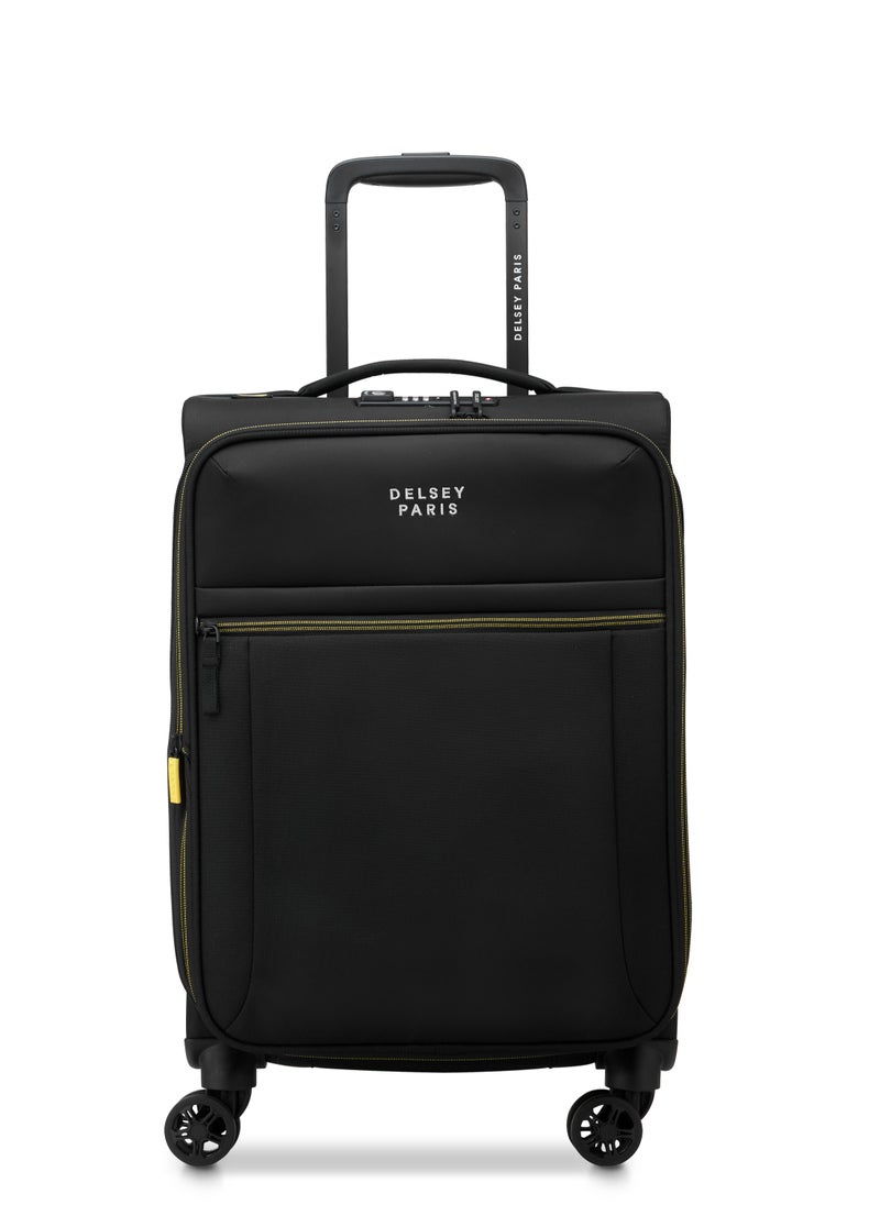 DELSEY Paris - Brochant 3.0 55cm Soft Case Expandable 4 Double Wheel Luggage Trolley-Deep Black - Image 1