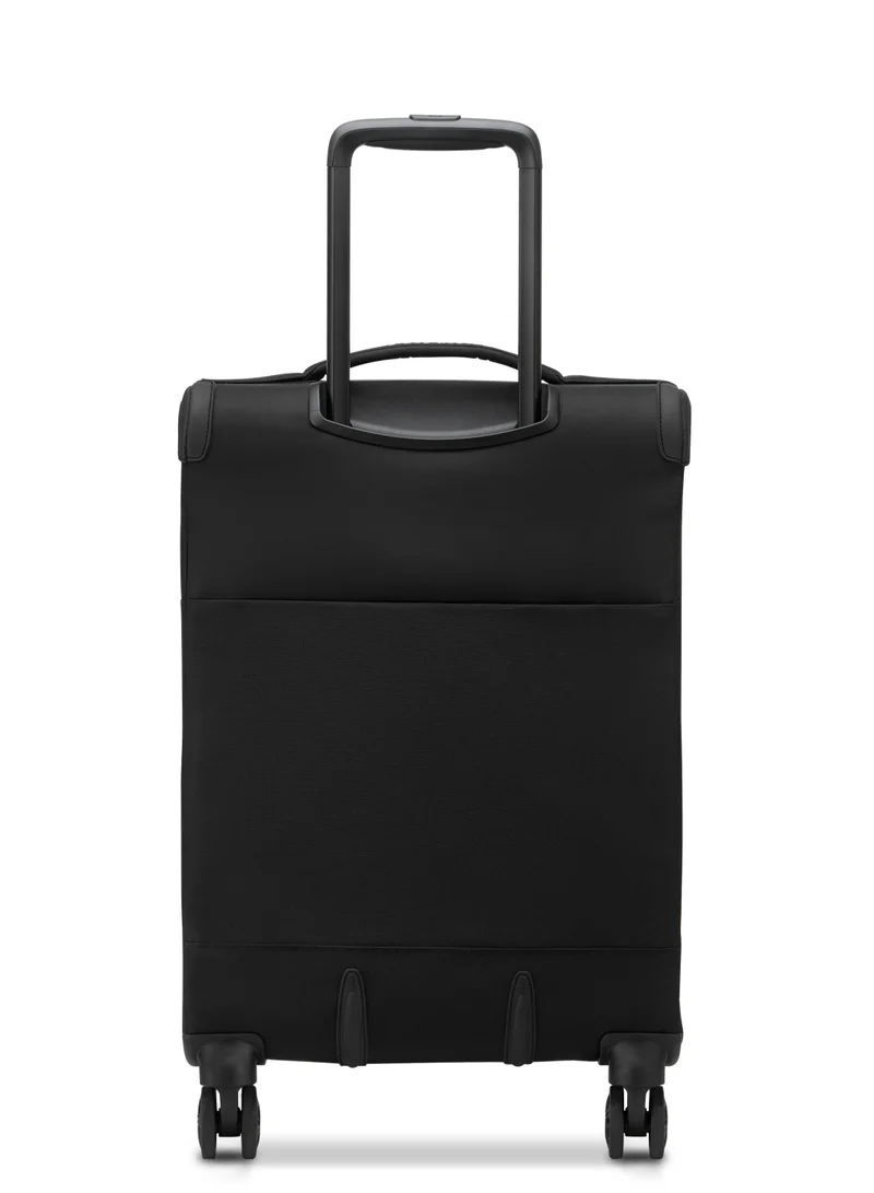DELSEY Paris Brochant 3.0 55cm Soft Case Expandable 4 Double Wheel Luggage Trolley-Deep Black