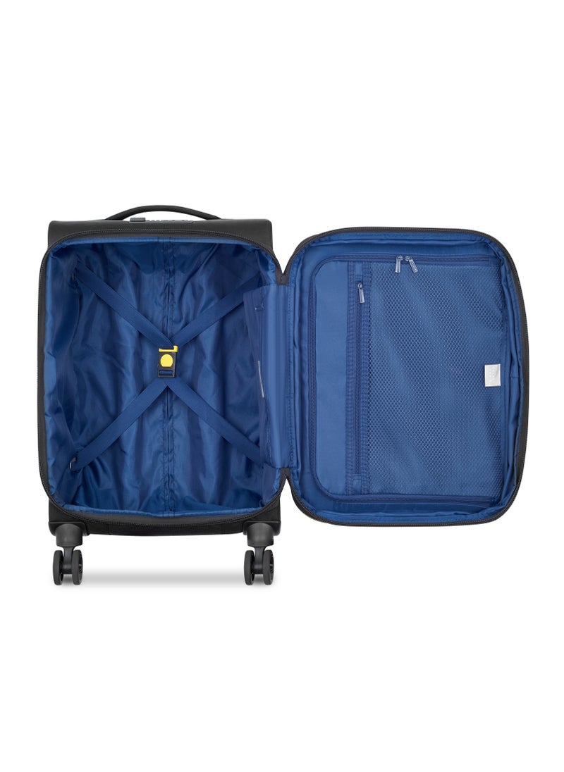 DELSEY Paris - Brochant 3.0 55cm Soft Case Expandable 4 Double Wheel Luggage Trolley-Deep Black - Image 1