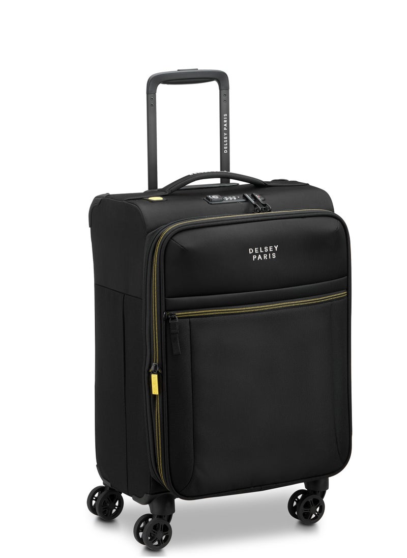 DELSEY Paris - Brochant 3.0 55cm Soft Case Expandable 4 Double Wheel Luggage Trolley-Deep Black - Image 1