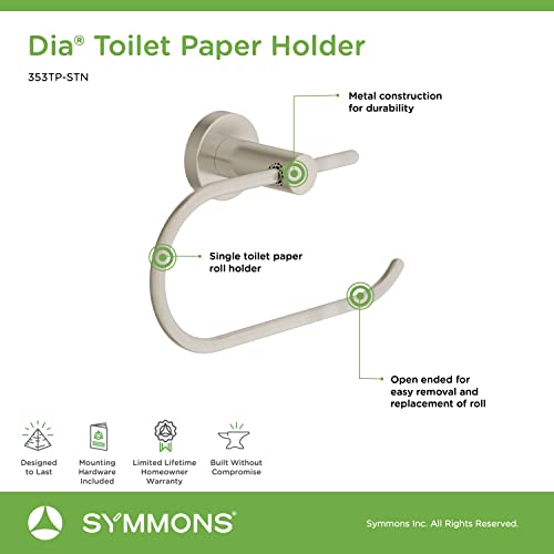 Symmons 353TP-STN Dia Wall-Mounted Toilet Paper Holder in Satin Nickel - Image 5