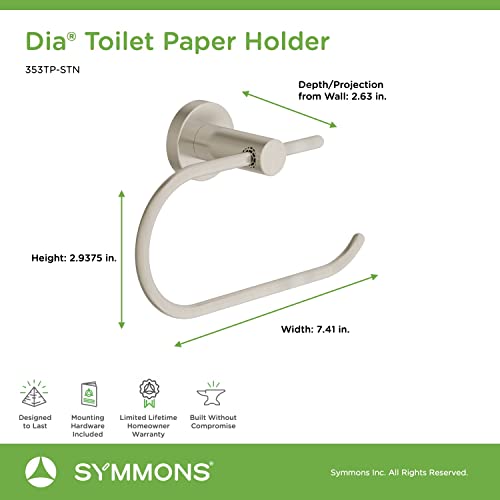 Symmons 353TP-STN Dia Wall-Mounted Toilet Paper Holder in Satin Nickel - Image 4