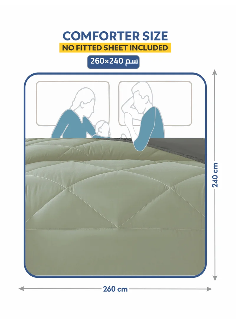 Donetella Bedding Comforter Set, King Size 260x240 cm - 3-Pcs Solid Quilted Bed Set, Microfiber Fabric - 1 Comforter And 2 Pillow Shams