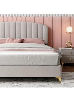 Wooden Twist Wooden Twist Impel Modernize Velvet Upholstery Bed for Luxury Bedroom (King Size)  - Image 3