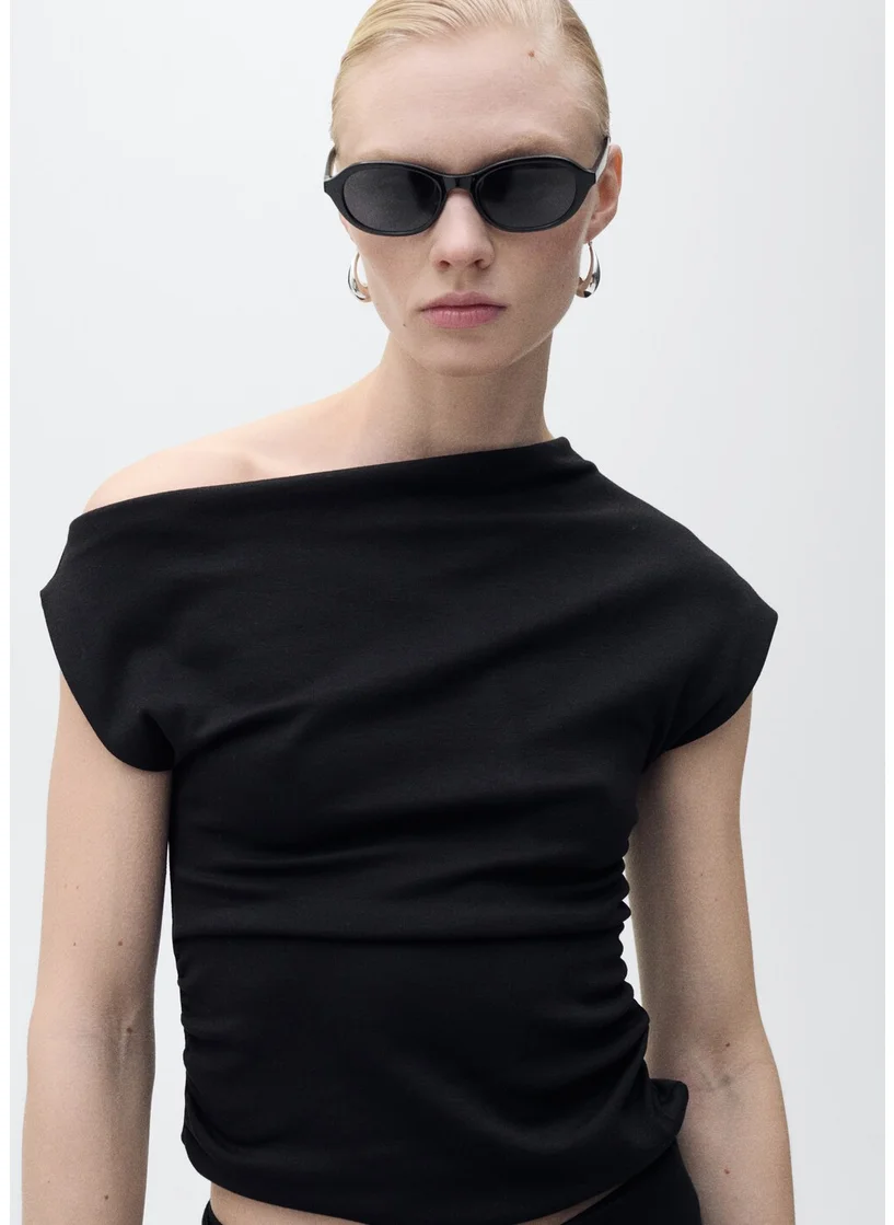 مانجو Asymmetrical Fitted Top