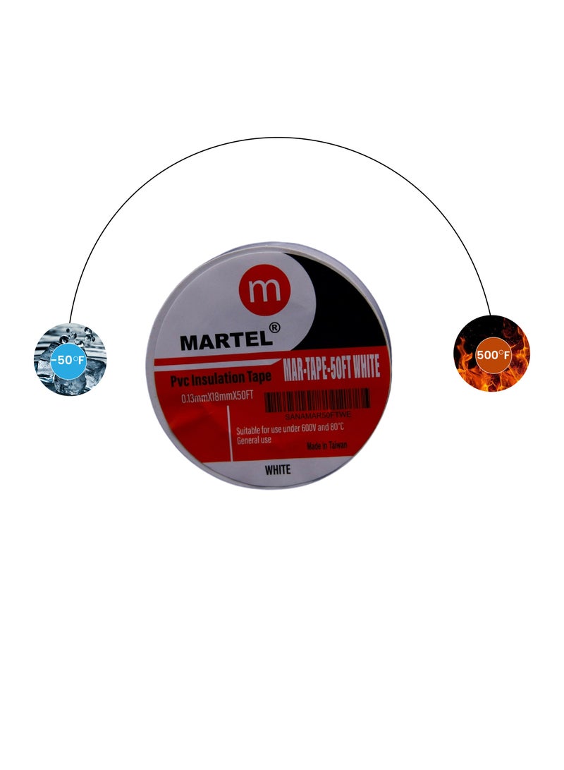 MARTEL Insulation Tape - Pack of 10 (White) - Image 4