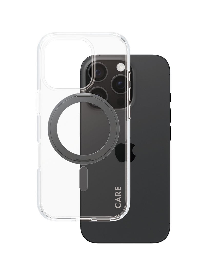 PanzerGlass حافظة هاتف CARE من PanzerGlass® لهاتف Apple iPhone 16 Pro مع قاعدة مغناطيسية سوداء، حماية مختبرة ضد السقوط، بلاستيك معاد تدويره، ضمان ضد الاصفرار، حماية معززة للكاميرا - Image 2