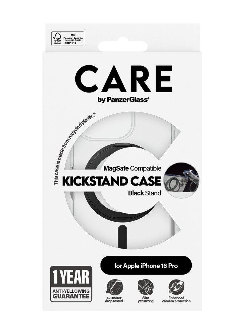 PanzerGlass حافظة هاتف CARE من PanzerGlass® لهاتف Apple iPhone 16 Pro مع قاعدة مغناطيسية سوداء، حماية مختبرة ضد السقوط، بلاستيك معاد تدويره، ضمان ضد الاصفرار، حماية معززة للكاميرا - Image 3