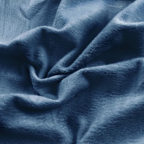 Entisn Minky Fabric by The Yard, 1 Yard x 60 Inch Wide Pre-Cut Minky Fleece Fabric Navy Blue Cuddle Minky Fabric, Soft Plush Fabric Solid Minky for Blanket, Pillow Cover, Scarf, Sewing - Image 1