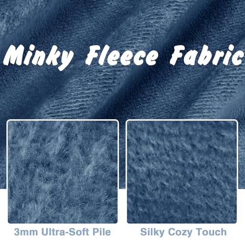 Entisn Minky Fabric by The Yard, 1 Yard x 60 Inch Wide Pre-Cut Minky Fleece Fabric Navy Blue Cuddle Minky Fabric, Soft Plush Fabric Solid Minky for Blanket, Pillow Cover, Scarf, Sewing - Image 3