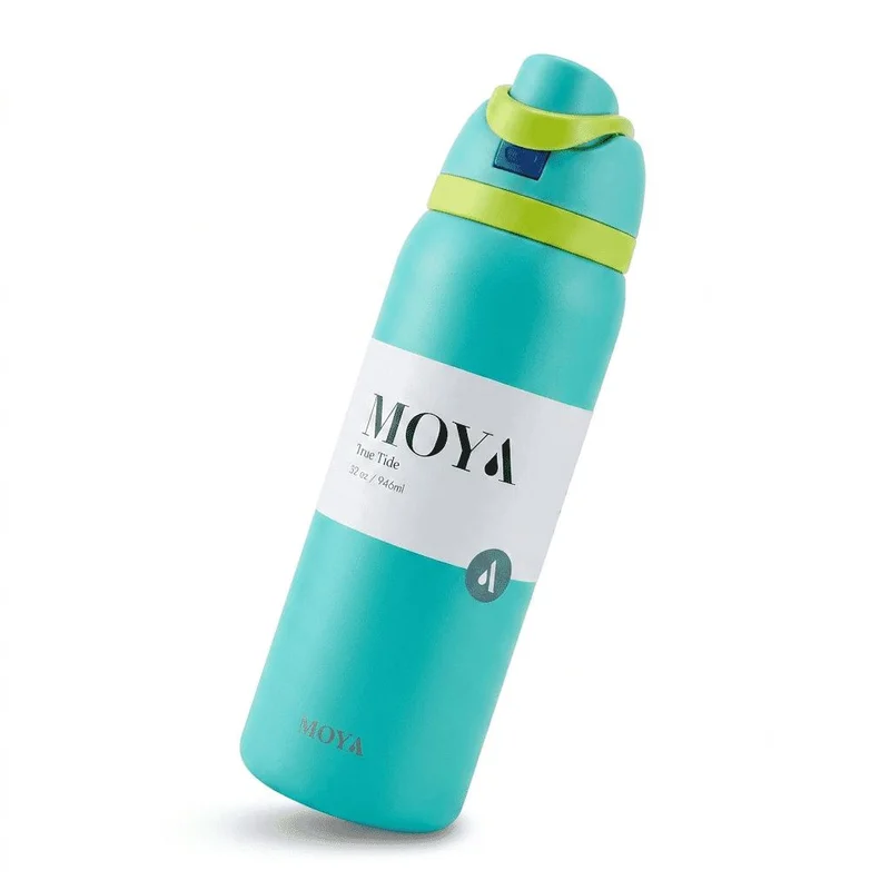 مويا Moya "True Tide"  32oz Insulated Sustainable Water Bottle Electric Blue