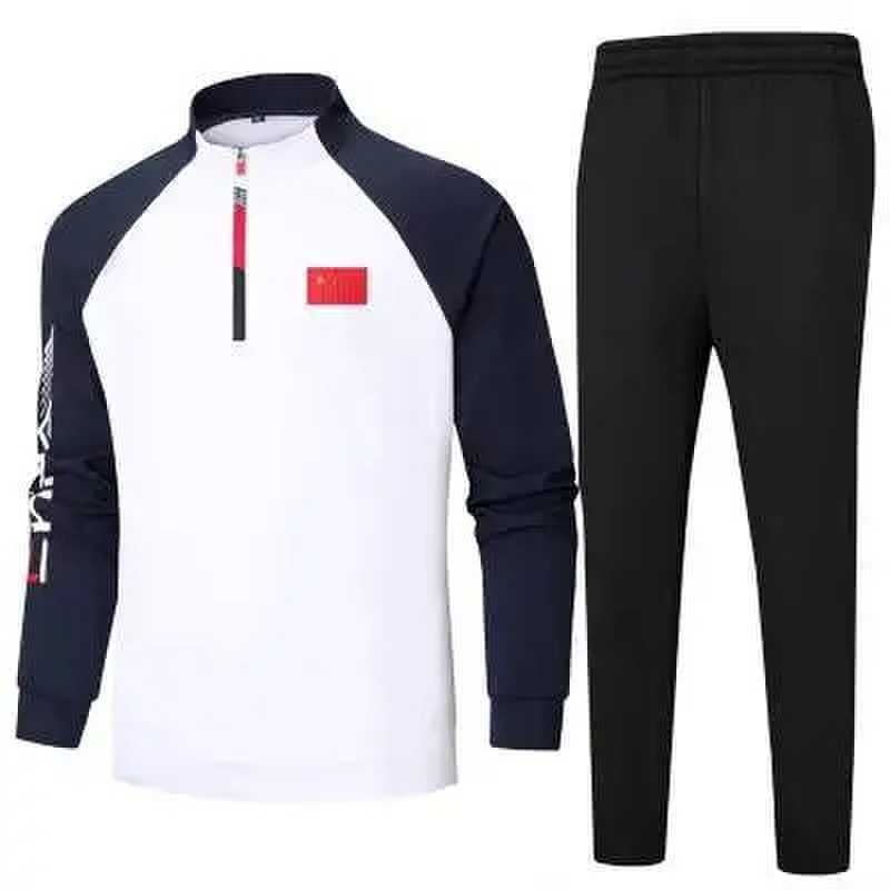 National Fashion Sports And Leisure Suit Men'S Coat Stand Collar Straight Pants Couple Sweater Men'S Pass Code Group Training Clothes - Image 2