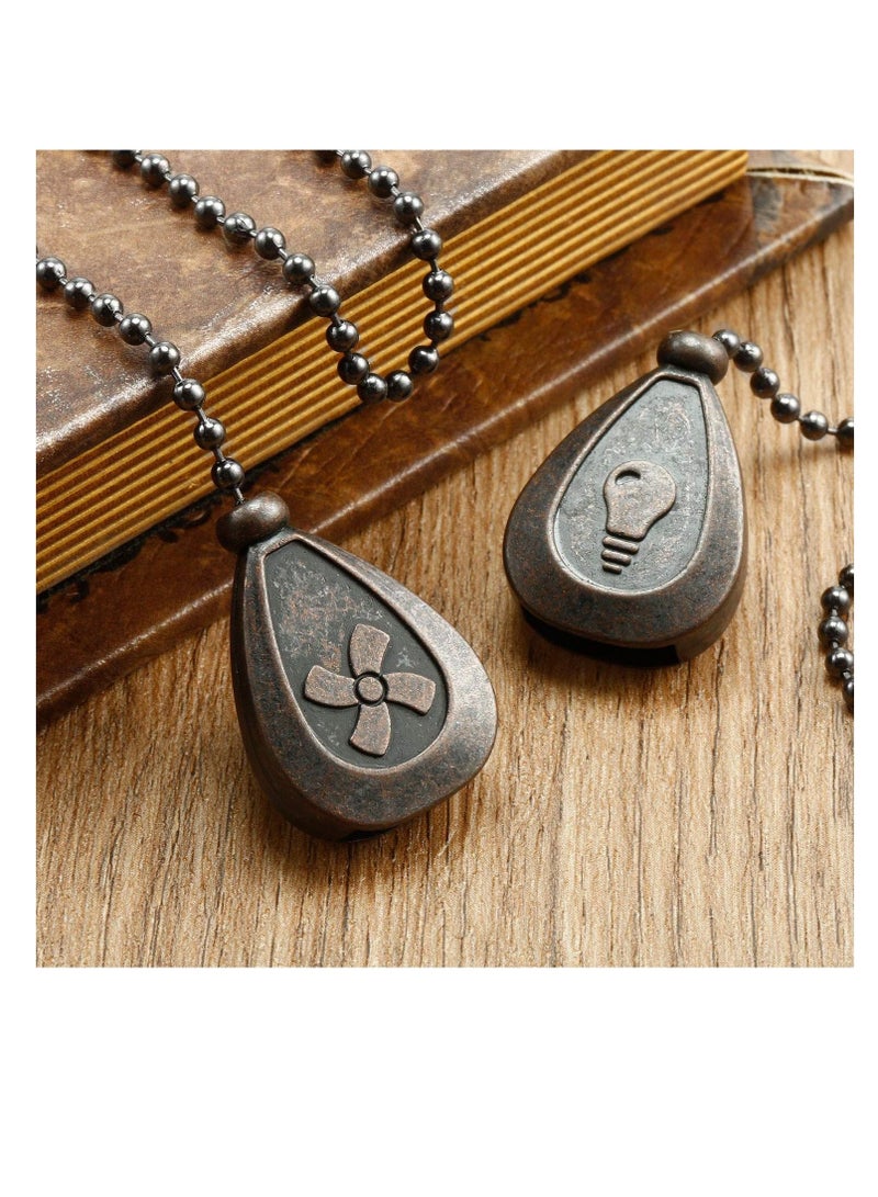 كابتن تيك Bronze Pendant, Ceiling Fan Pull Chain Extender Pull Chains Extension Fan Pull Chain Bronze Pendant 12 Inch Ceiling Fan Chain Ornament with Ball Fan Chain Connector (4 Pieces Black Copper) - Image 2