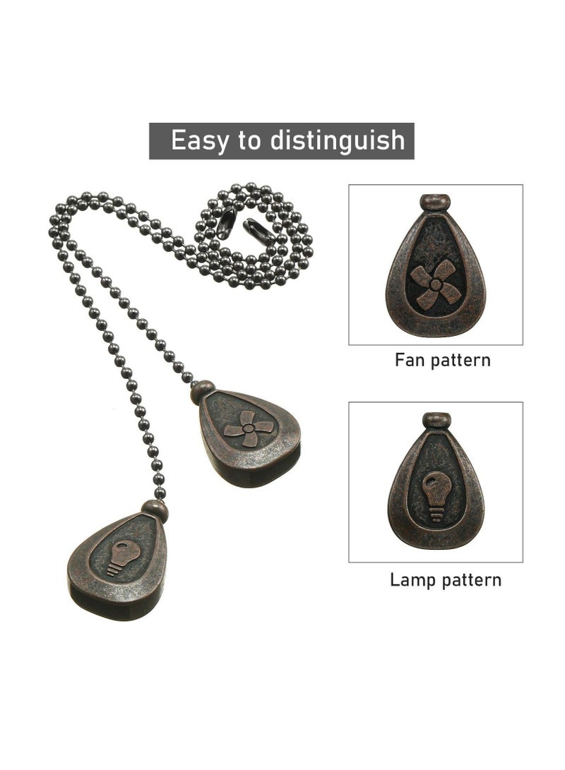كابتن تيك Bronze Pendant, Ceiling Fan Pull Chain Extender Pull Chains Extension Fan Pull Chain Bronze Pendant 12 Inch Ceiling Fan Chain Ornament with Ball Fan Chain Connector (4 Pieces Black Copper) - Image 3