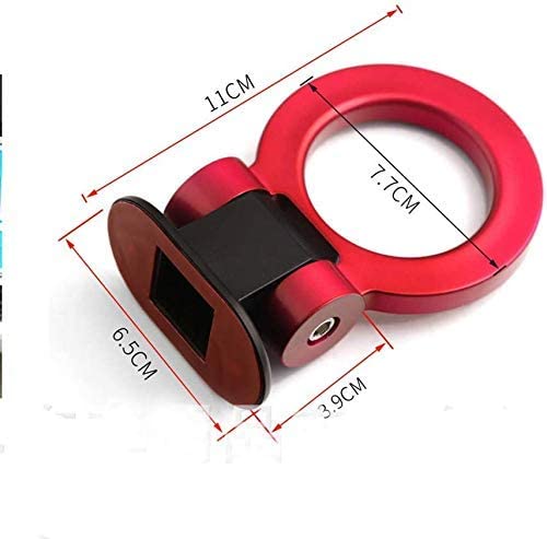 AUTO MT RED Round Car Tow Hook Universal Decorative Racing Style Trailer Sticker Rear Strap Towing Belt Car Bumper (ONLY Decoration) (RED Round Dummy Hook.) - Image 3
