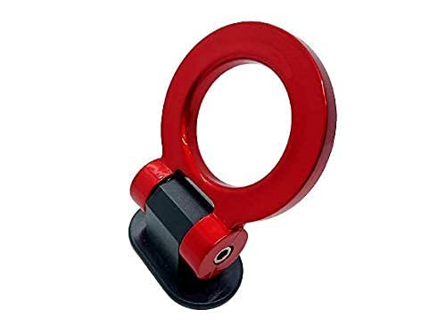 AUTO MT RED Round Car Tow Hook Universal Decorative Racing Style Trailer Sticker Rear Strap Towing Belt Car Bumper (ONLY Decoration) (RED Round Dummy Hook.) - Image 5