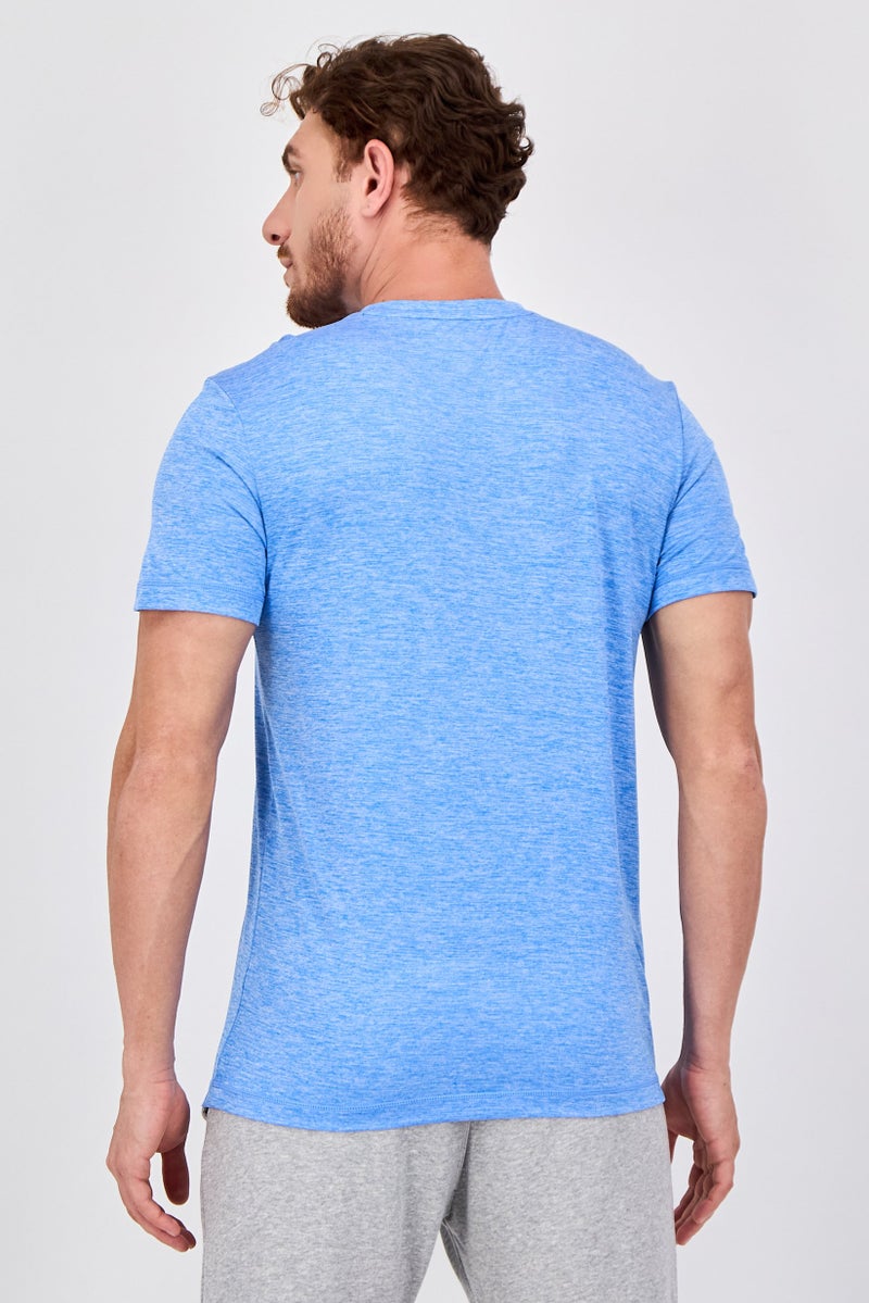 Reebok Men Sportswear Fit Short Sleeve Training T-Shirt, Heather Blue - Image 3