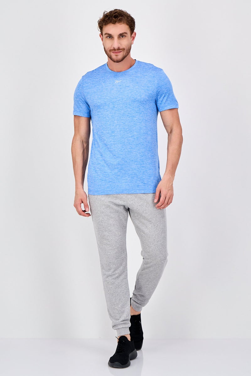 Reebok Men Sportswear Fit Short Sleeve Training T-Shirt, Heather Blue - Image 4