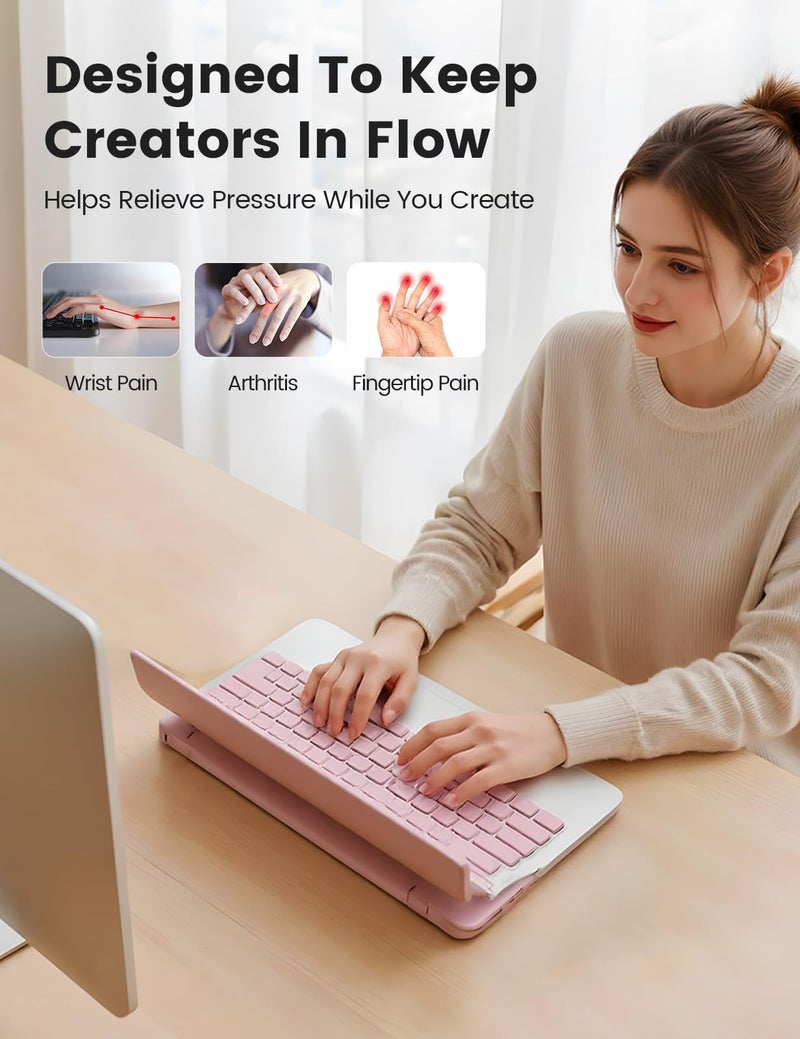 Vaydeer Keyboard Stand Wrist Rest, Cloud Ergonomic Wrist Support Pad Soft Memory Foam, Computer Keyboard Riser Holder Lifter Tilt Cushion for Desk, Palm Hand Typing for Office Home Gaming Pain Relief - Image 2