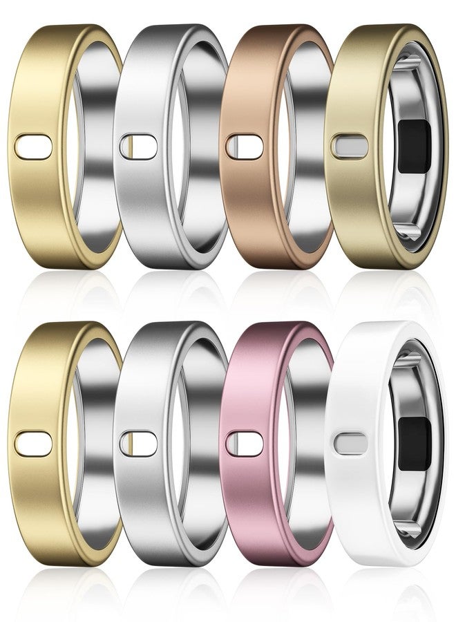 Vigamen 8 Pack Cover Compatible with Oura Ring Gen 4/Oura Ring Gen 3 Horizon/Heritage,Charging Derectly,Matte Texture Wear-Resistant Anti-Scratch TPU Protector for Oura Rings Women Men（D,Size 7 - Image 1