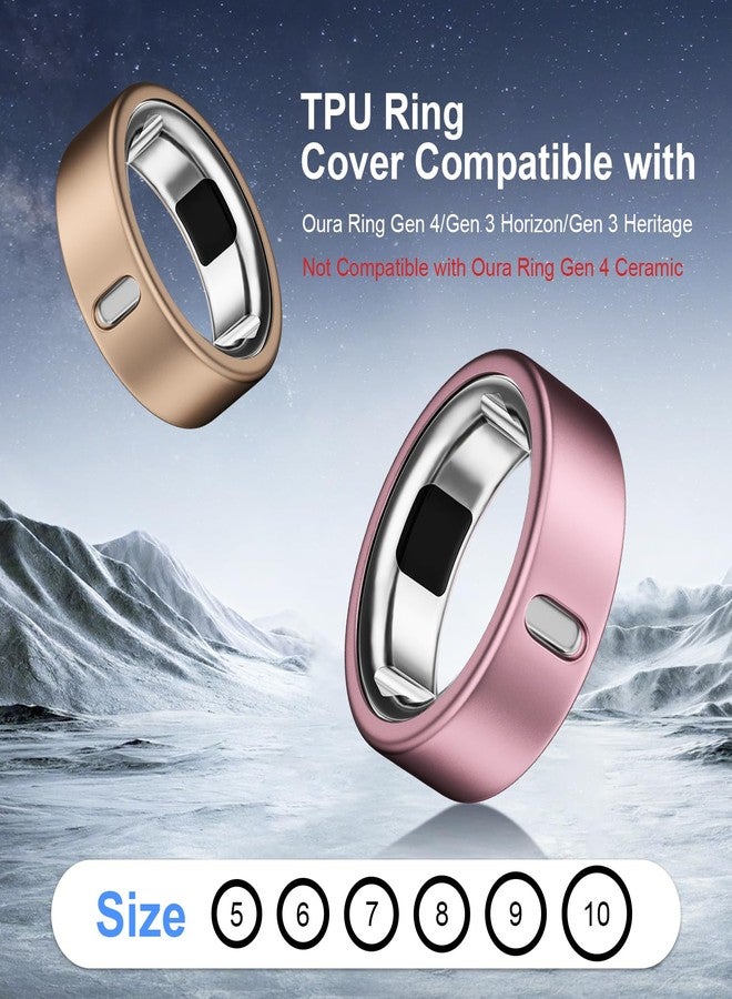 Vigamen 8 Pack Cover Compatible with Oura Ring Gen 4/Oura Ring Gen 3 Horizon/Heritage,Charging Derectly,Matte Texture Wear-Resistant Anti-Scratch TPU Protector for Oura Rings Women Men（D,Size 7 - Image 3