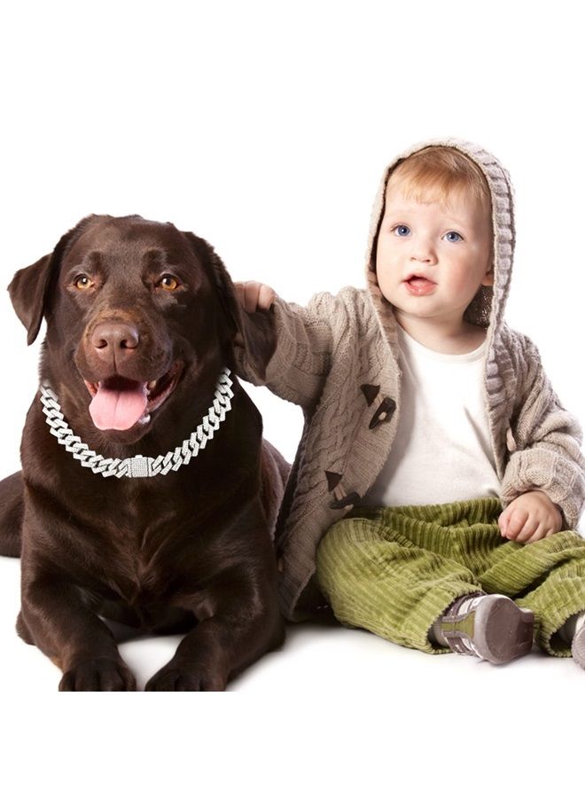 KOLODOGO سلسلة كلاب معدنية كوبية ماسية لتدريب الكلاب مع مشبك آمن وأطواق للحيوانات الأليفة للكلاب الكبيرة والمتوسطة - Image 5