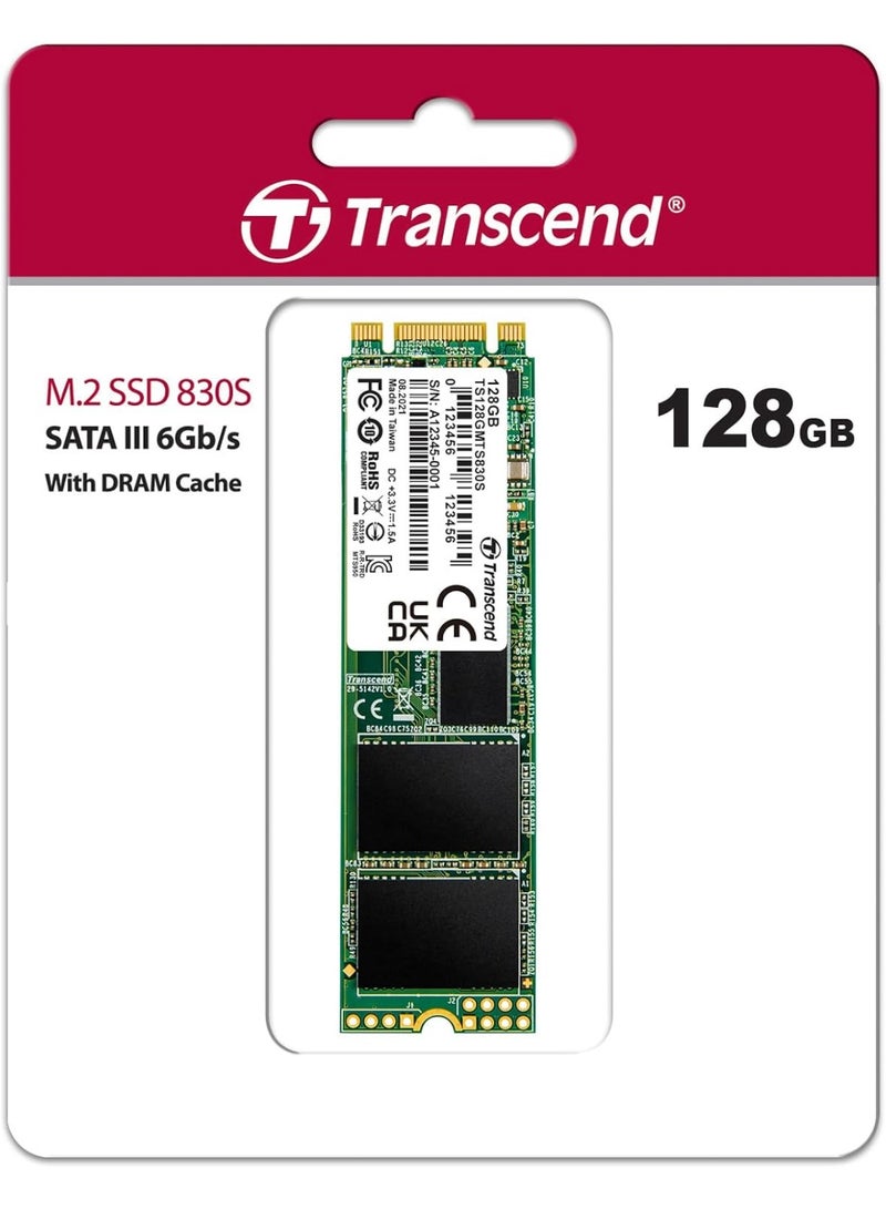 ترانسيند M.2 SSD 830S SATA III 6Gb/s مع ذاكرة تخزين مؤقت DRAM - 128 GB - Image 3