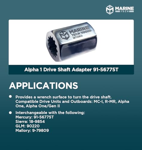 M Marine Tech Tools Marine Tech Tools Alpha 1 Drive Shaft Adapter 91-56775T, Fits MC-I, R-MR, Alpha One/Gen II Drive Units & Outboards, Driveshaft Nut Tool, Outdrive Boating Tools - Image 3