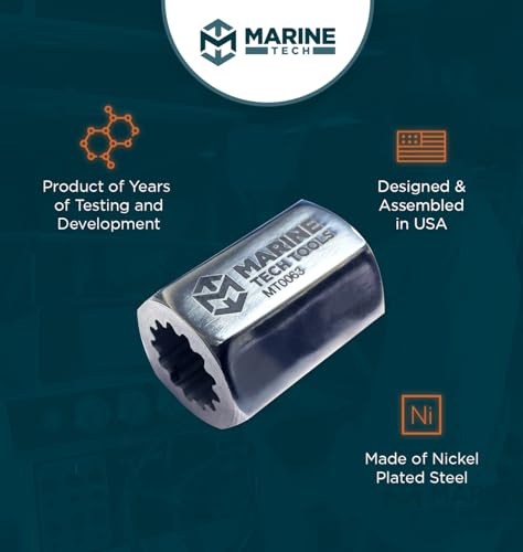 M Marine Tech Tools Marine Tech Tools Alpha 1 Drive Shaft Adapter 91-56775T, Fits MC-I, R-MR, Alpha One/Gen II Drive Units & Outboards, Driveshaft Nut Tool, Outdrive Boating Tools - Image 5
