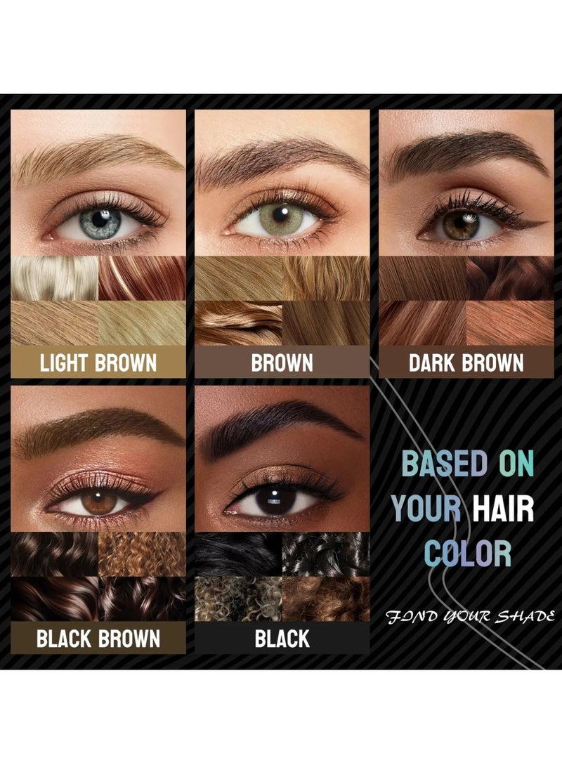 HelloKiss - Precise Liquid Eyebrow Pen with Brush Double Headed Ink Pen 2 Tip Microblading Brow Pen Curved Eyebrow Pencil, 2 Fork Tip Eye Pen Waterproof Long Lasting Ink Pen Brown 02 - Image 1