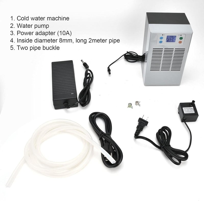 klarako 2 in 1 Water Chiller, 35L 1-3L Aquarium Heaters Aquarium Chiller for Axolotl Jellyfish Coral Reef Shrimp, 100W Smart Industrial Chiller with Pump Recirculating Chiller for Laser Engraving Machine(US) - Image 5