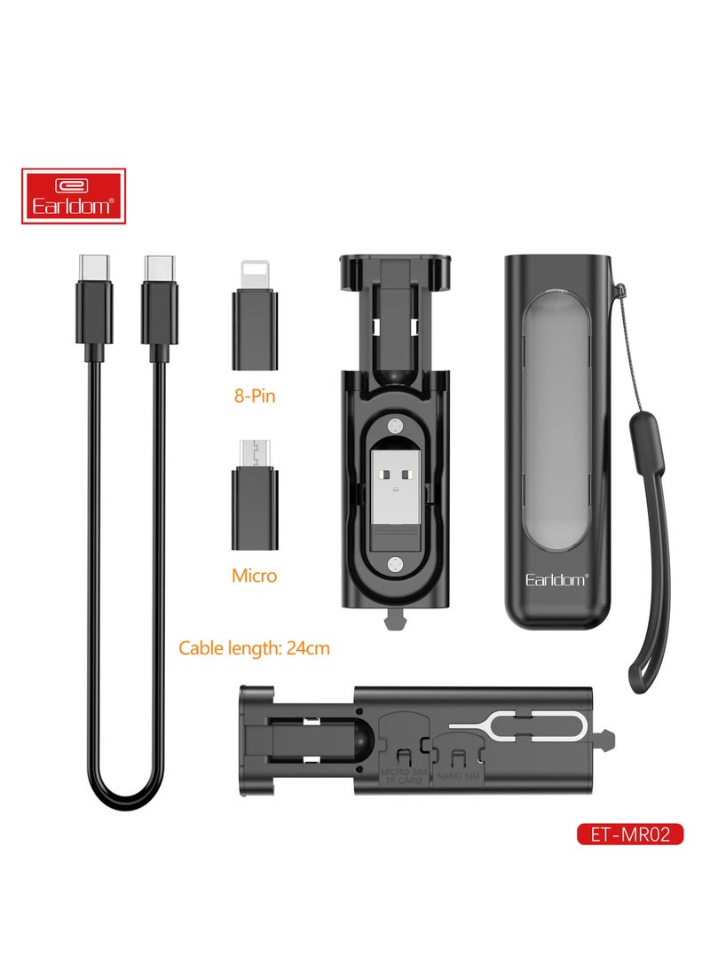Earldom USB adapter cable conversion storage box type c cable fast charging multi-function cable charging case  - Image 5