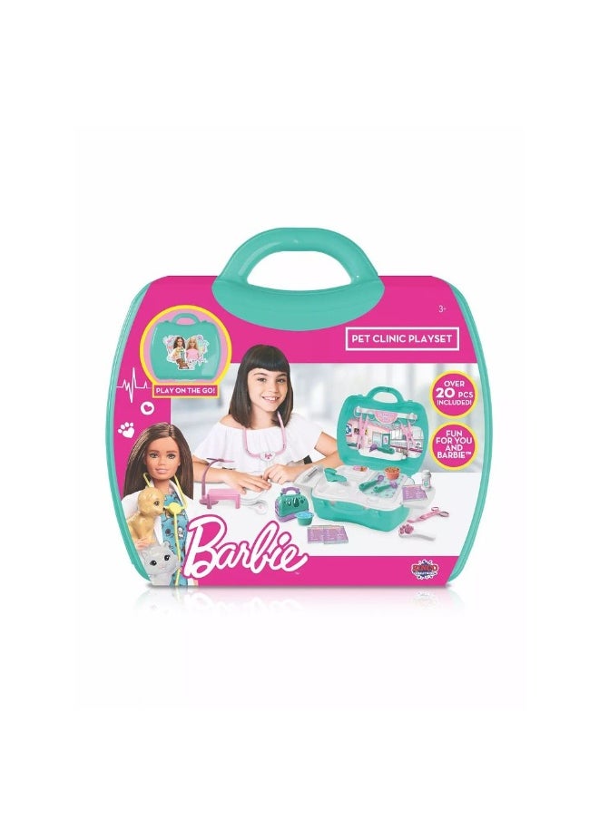 Barbie Barbie Play on the Go Pet Clinic Playset (20 Pieces)  - Image 1